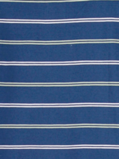 Navy Blue Striped Slim Fit Polo T-Shirt | JB Sport