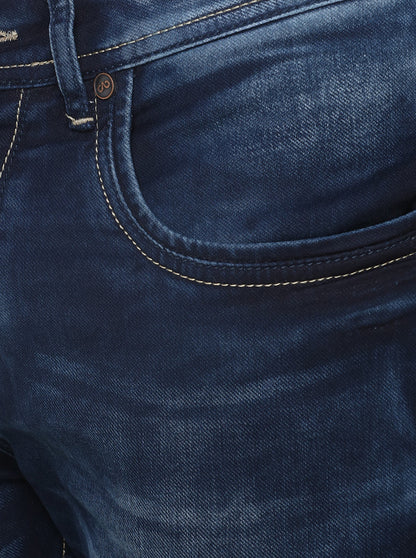 Dark Blue Washed Straight Fit Jeans | JadeBlue Sport
