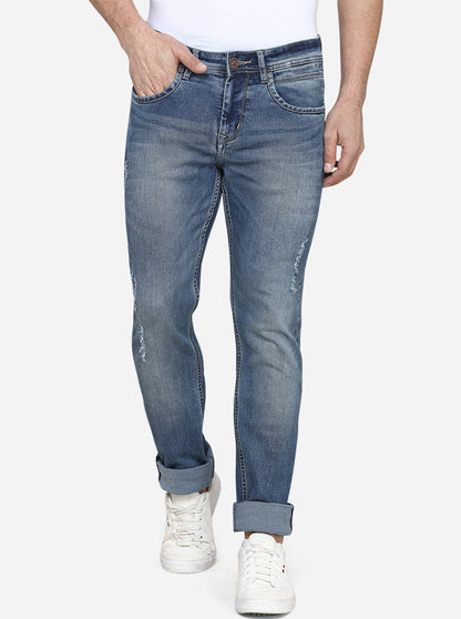 Mid Blue Washed Slim Fit Jeans | JadeBlue Sport
