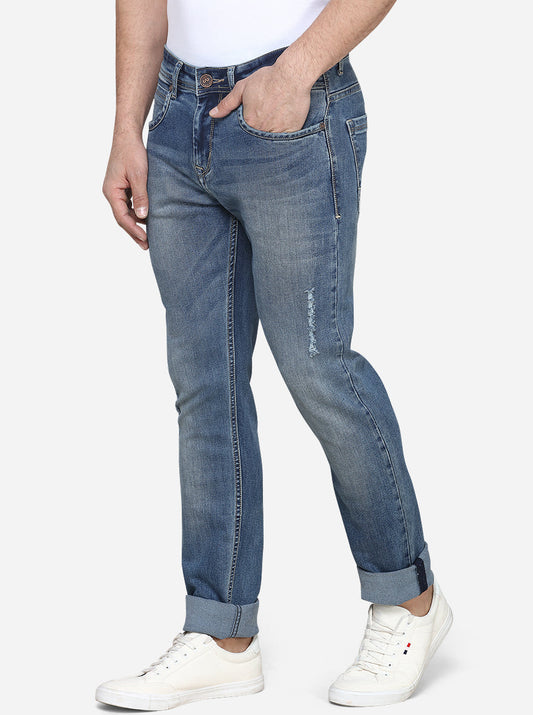 Mid Blue Washed Slim Fit Jeans | JadeBlue Sport