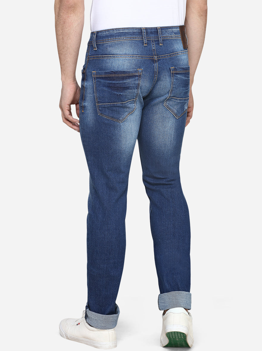 Light Blue Washed Slim Fit Jeans | JadeBlue Sport