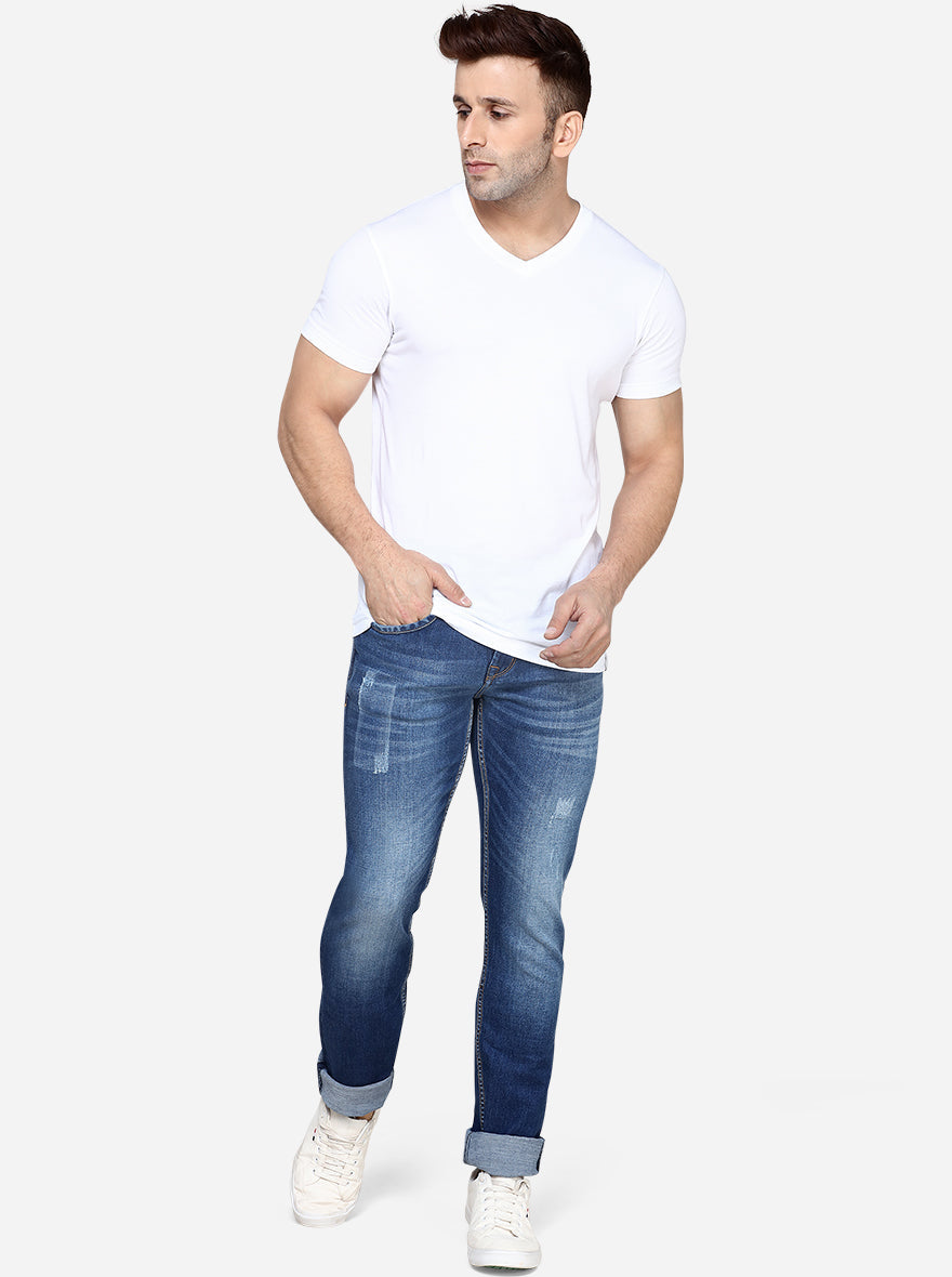 Light Blue Washed Slim Fit Jeans | JadeBlue Sport