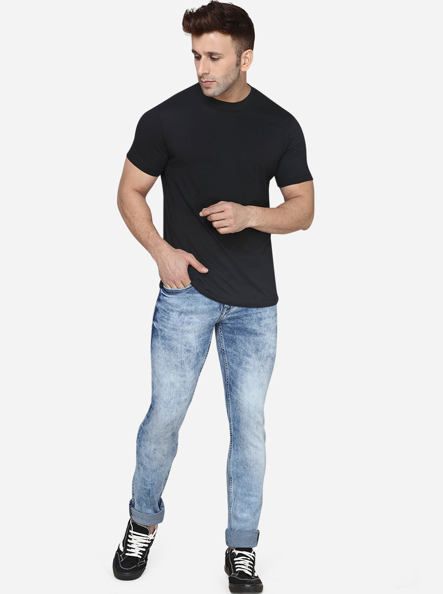 Light Blue Washed Slim Fit Jeans | JadeBlue Sport