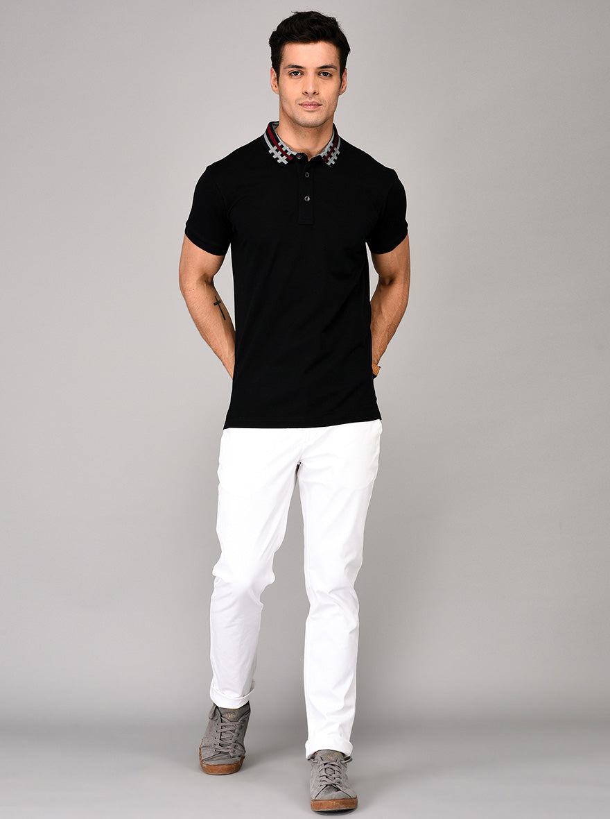 Black & Blue Slim Fit Polo T-shirt | JB Sport