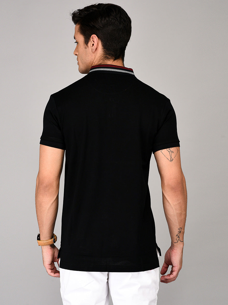 Black & Blue Slim Fit Polo T-shirt | JB Sport