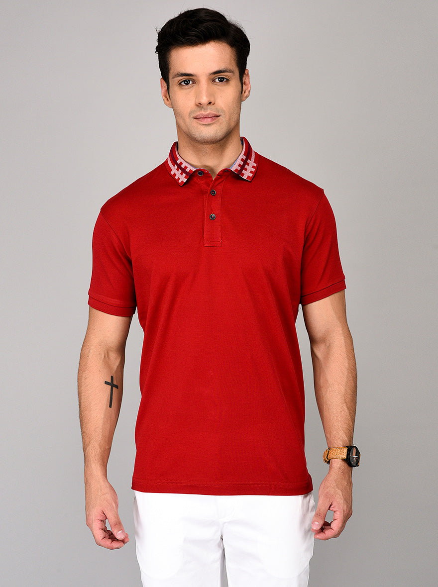 Red Slim Fit Polo T-shirt | JB Sport