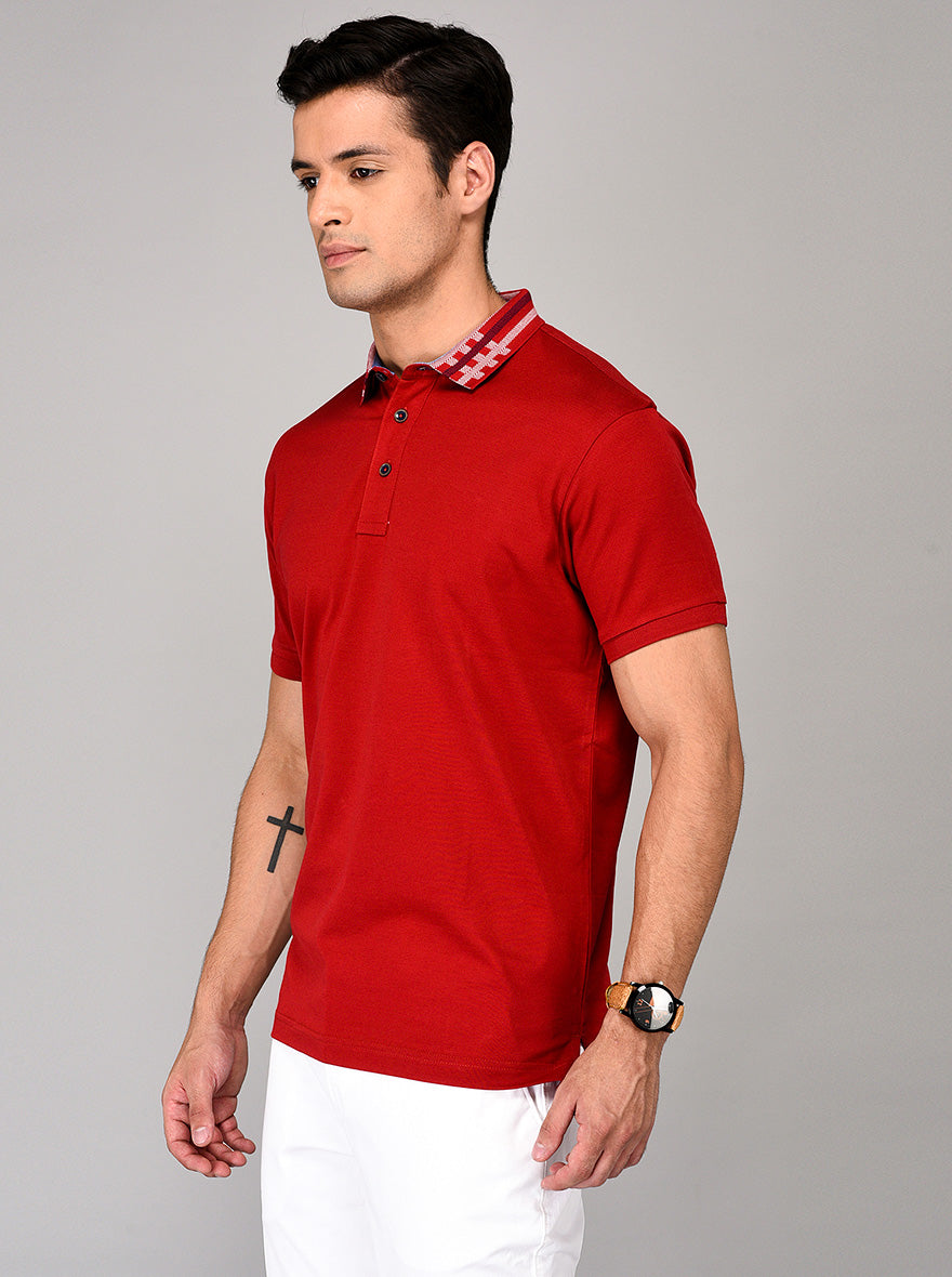 Red Slim Fit Polo T-shirt | JB Sport