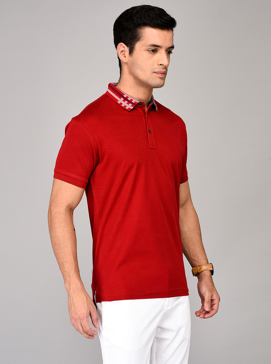 Red Slim Fit Polo T-shirt | JB Sport