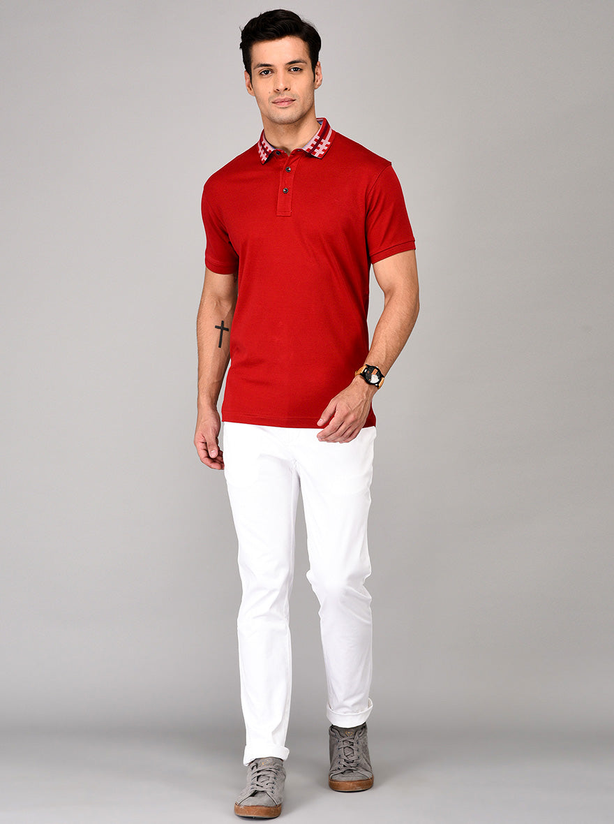 Red Slim Fit Polo T-shirt | JB Sport