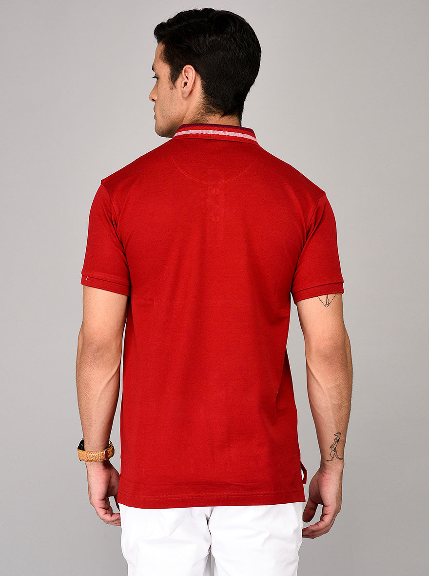 Red Slim Fit Polo T-shirt | JB Sport