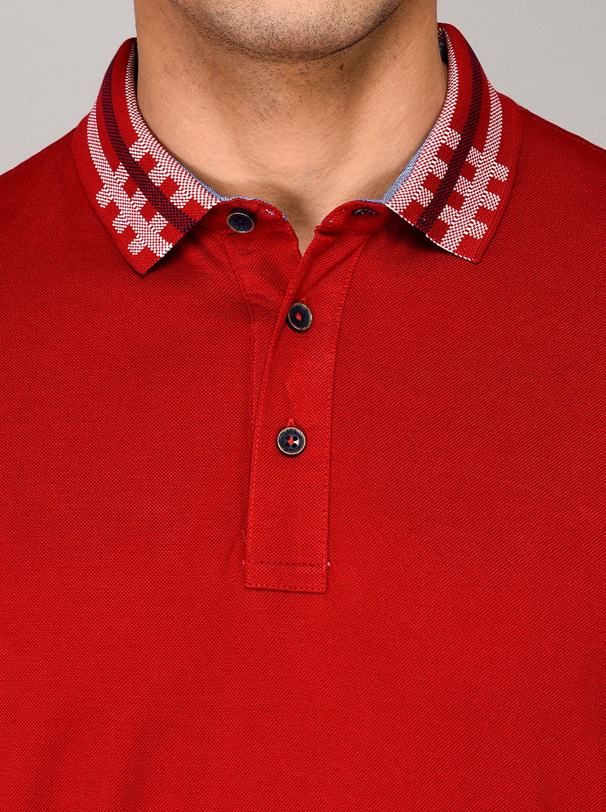 Red Slim Fit Polo T-shirt | JB Sport