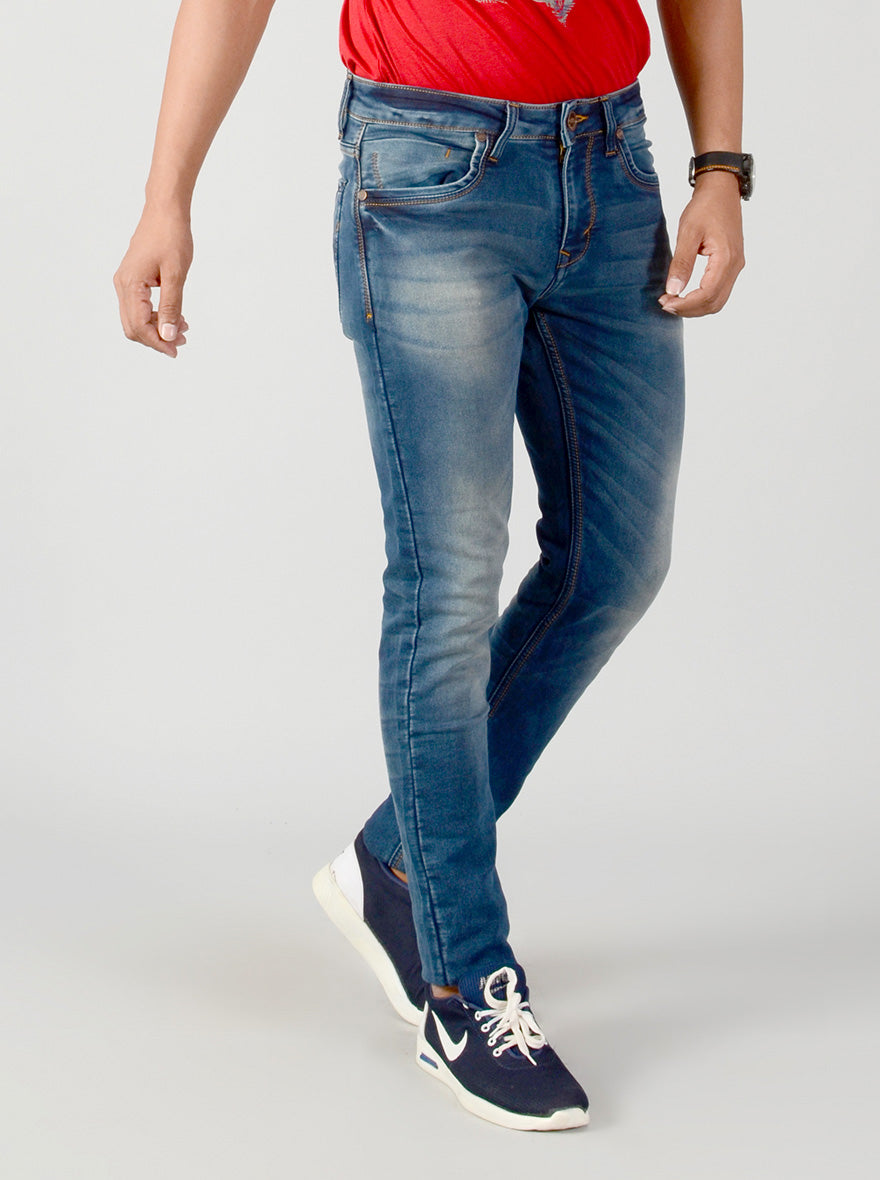 Stellar Blue Washed Slim Fit Jeans | JB Sport