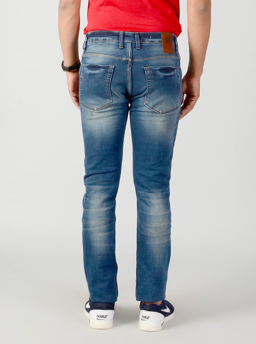 Stellar Blue Washed Slim Fit Jeans | JB Sport