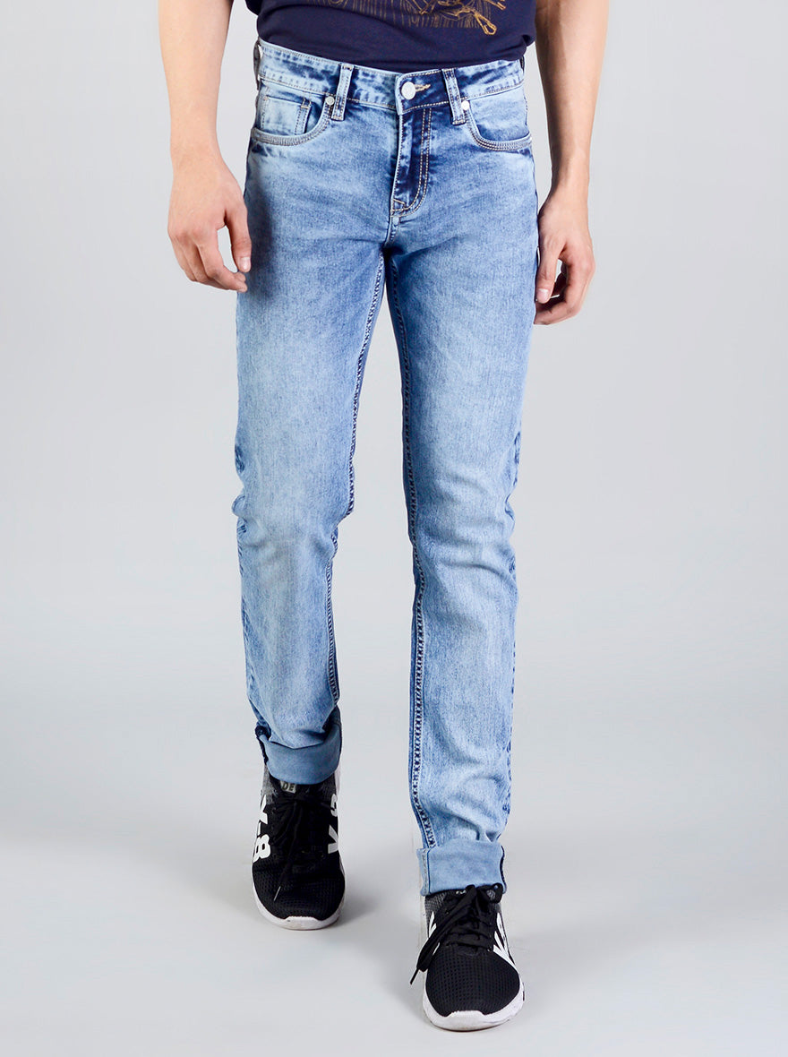 Copen Blue Washed Slim Fit Jeans | JB Sport