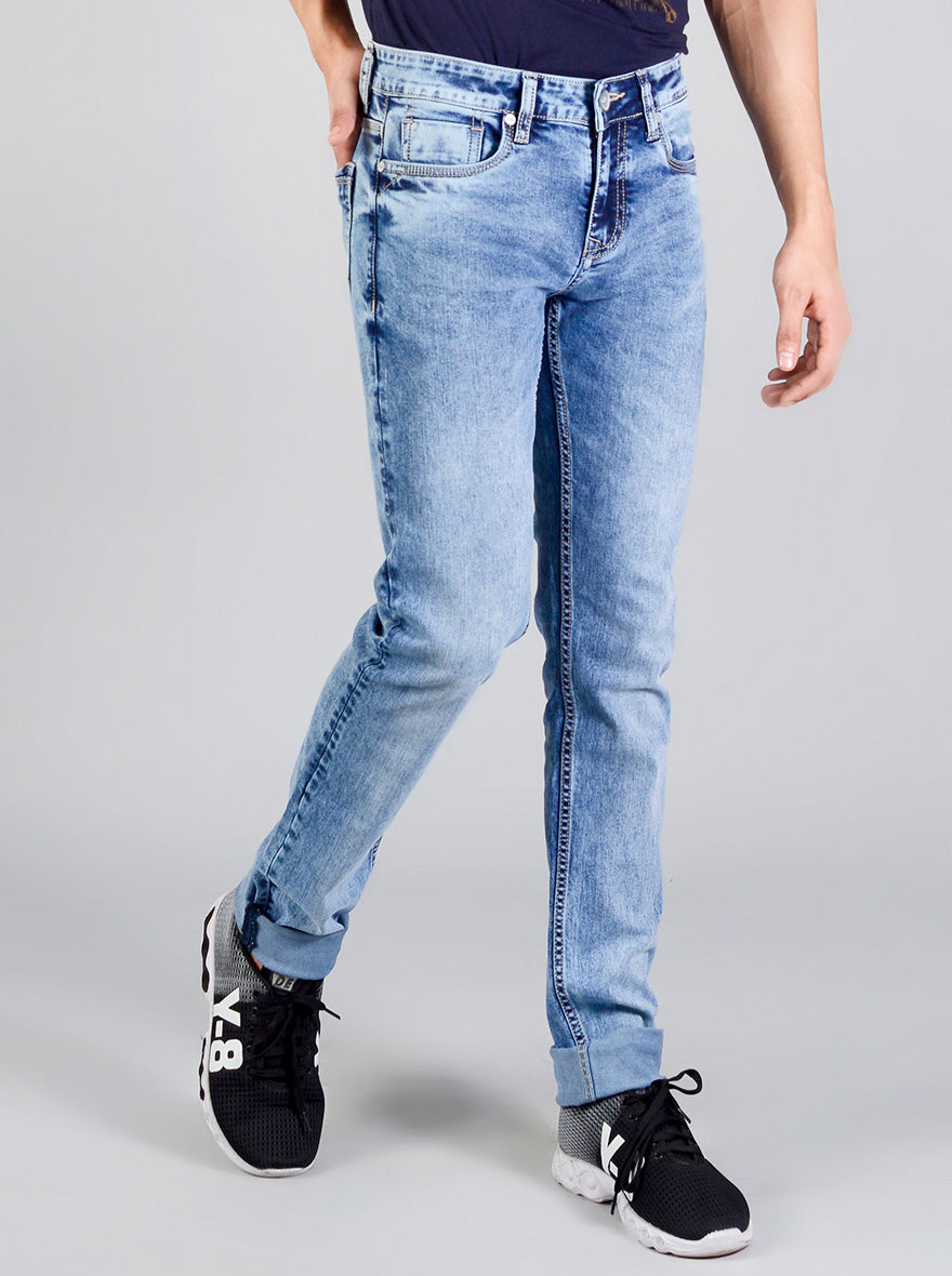 Copen Blue Washed Slim Fit Jeans | JB Sport