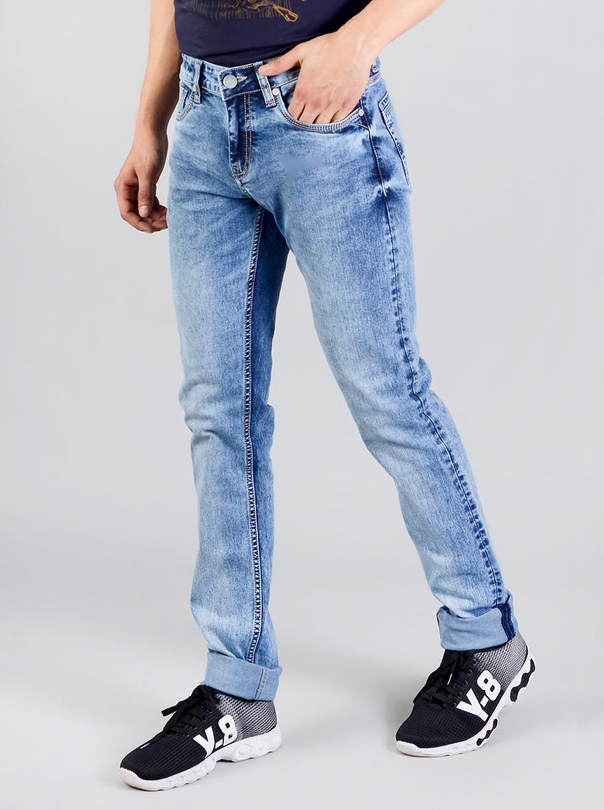 Copen Blue Washed Slim Fit Jeans | JB Sport