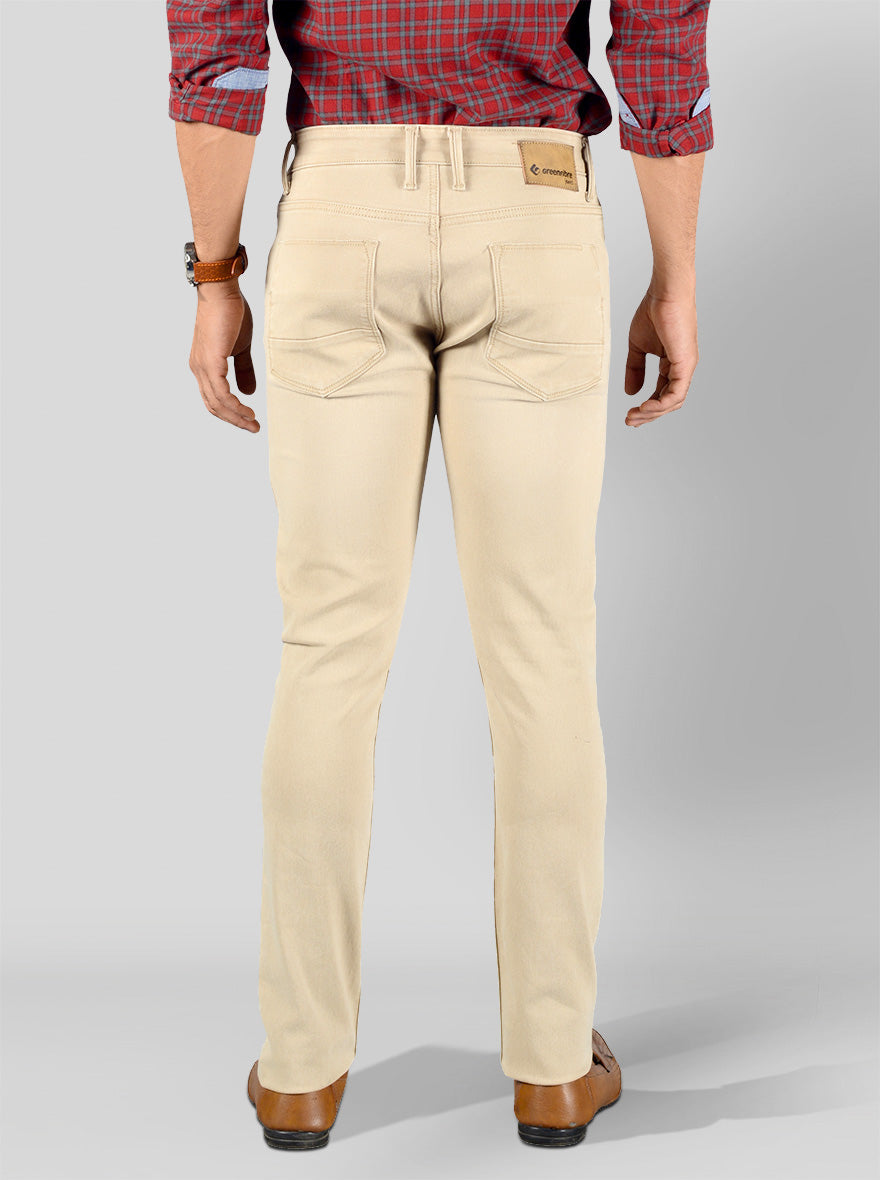 Light Khaki Slim Fit Jeans | Greenfibre