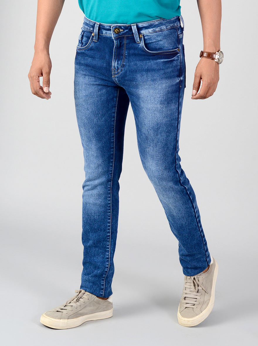 Tapestry Blue Washed Slim Fit Jeans | Greenfibre