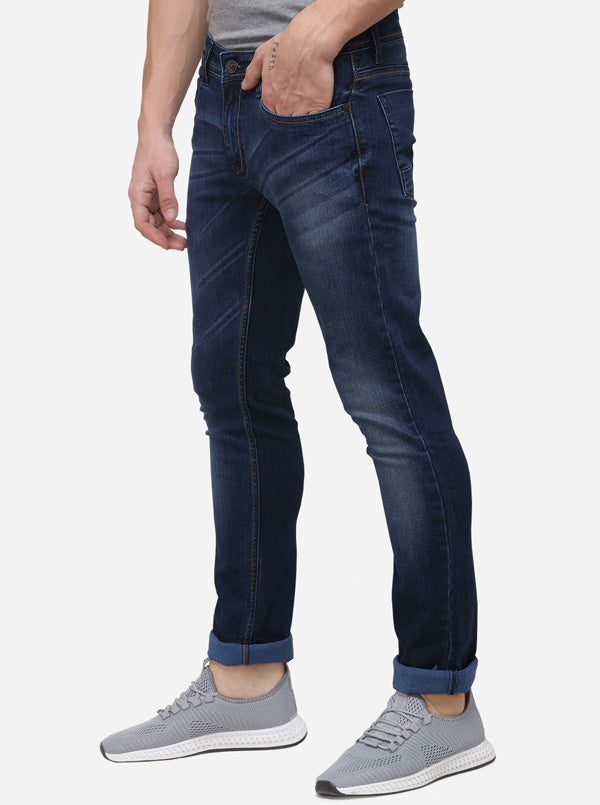 Ash Blue Narrow Fit Solid Jeans | Greenfibre