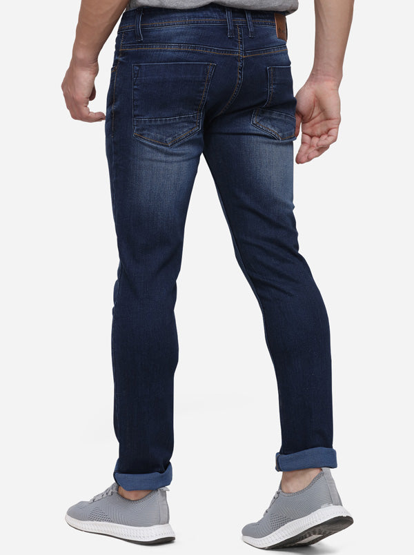 Ash Blue Narrow Fit Solid Jeans | Greenfibre