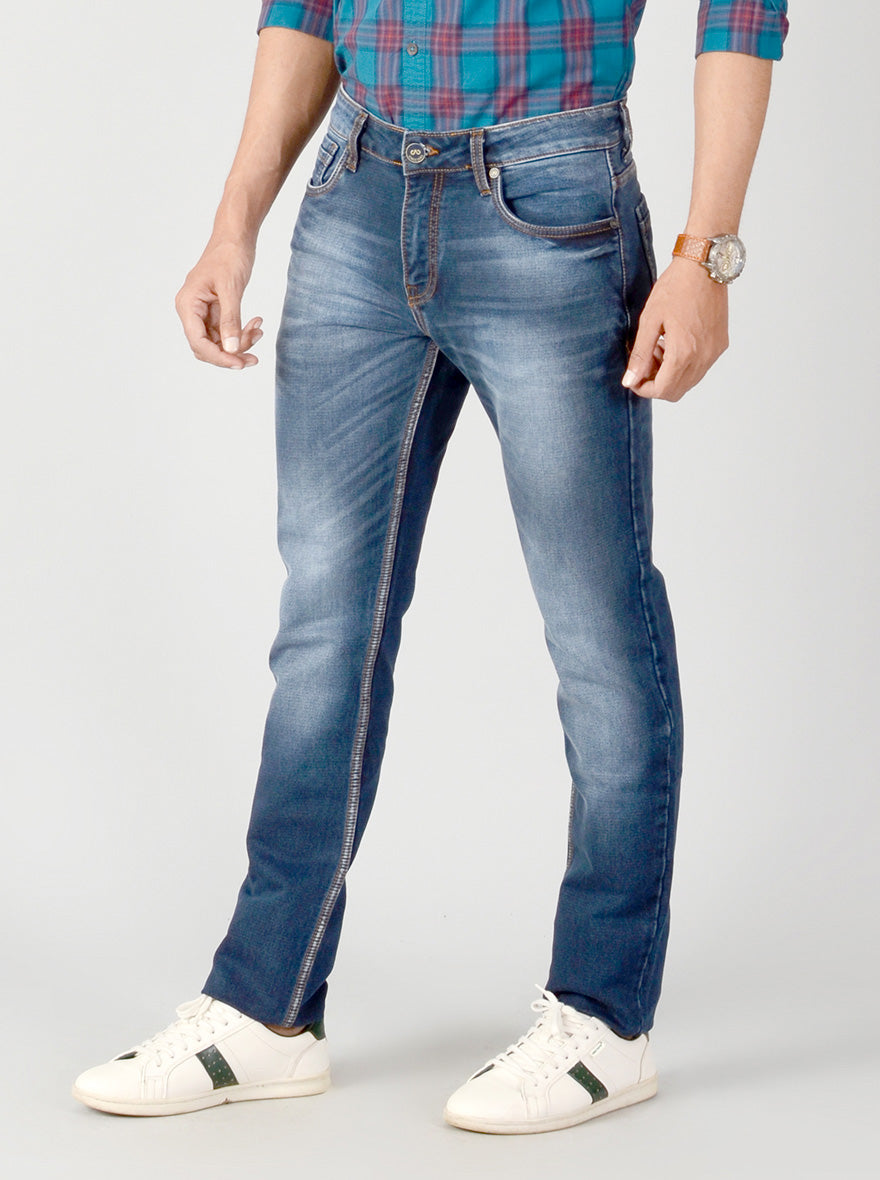 Majolica Blue Washed Slim Fit Jeans | JB Sport