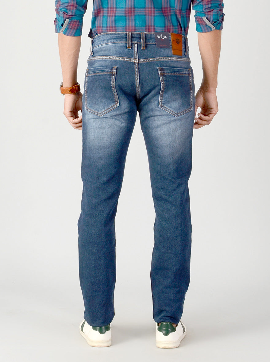 Majolica Blue Washed Slim Fit Jeans | JB Sport