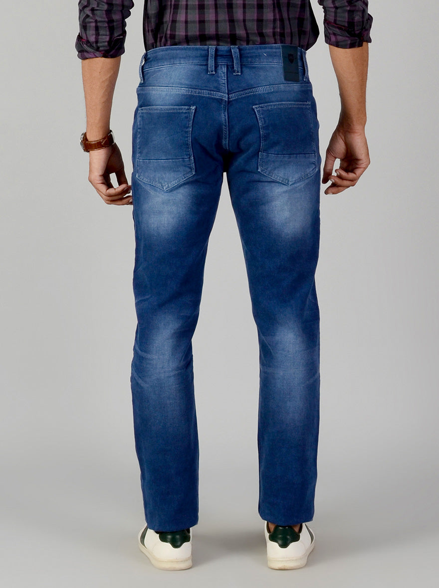 Blue Washed Slim Fit Jeans | JB Sport