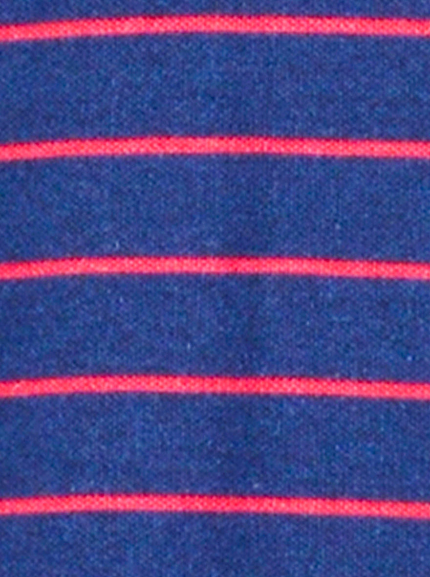 Insignia Blue Striped Slim Fit Polo T-shirt | Greenfibre