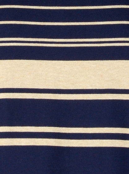 Deep Blue & Nude Striped Slim Fit Polo T-shirt | Greenfibre