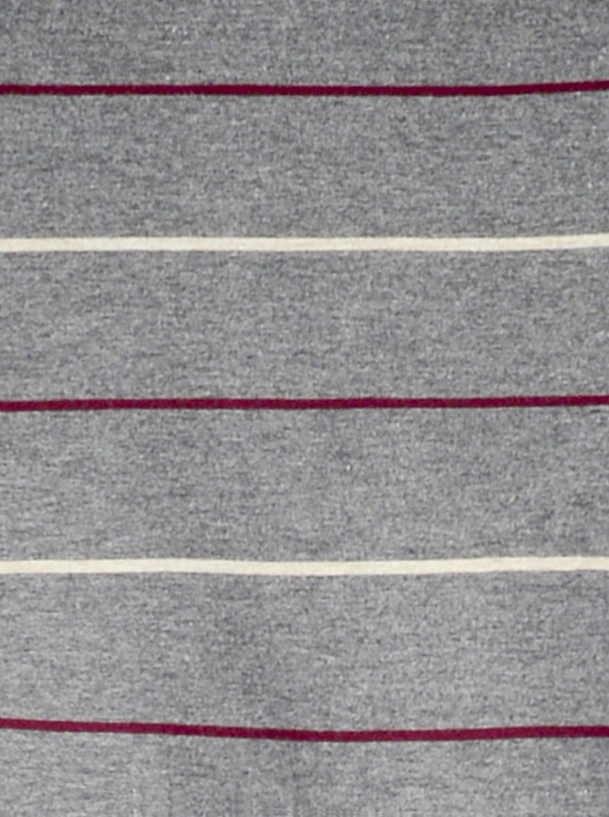 Mist Grey Striped Slim Fit Polo T-shirt | Greenfibre