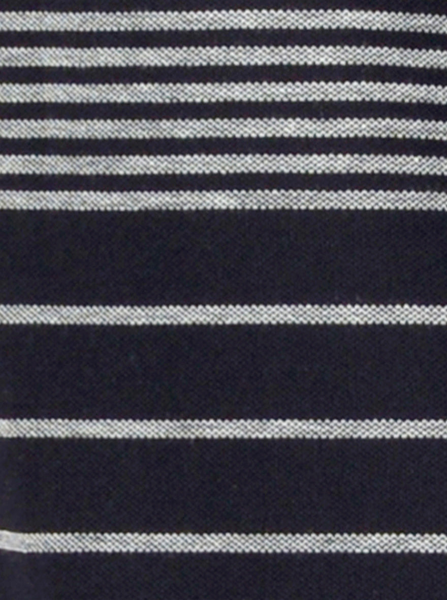 Grey & Black Striped Slim Fit Polo T-shirt | Greenfibre
