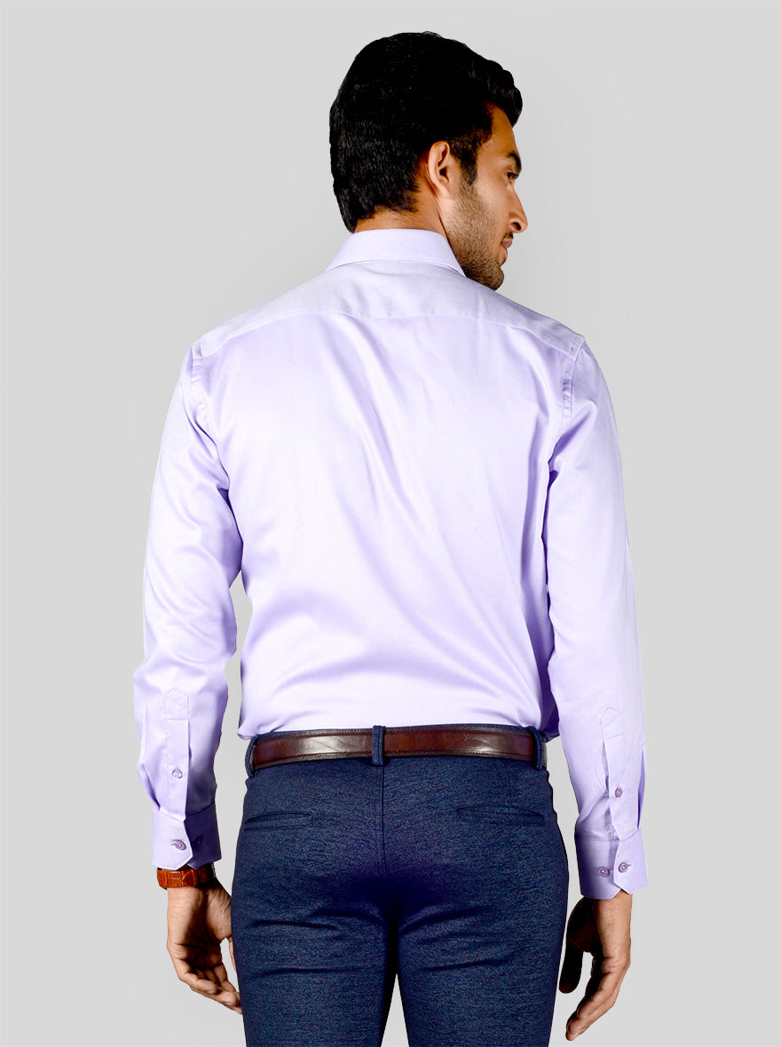 Pastel Purple Dobby Slim Fit Formal Shirt | JadeBlue