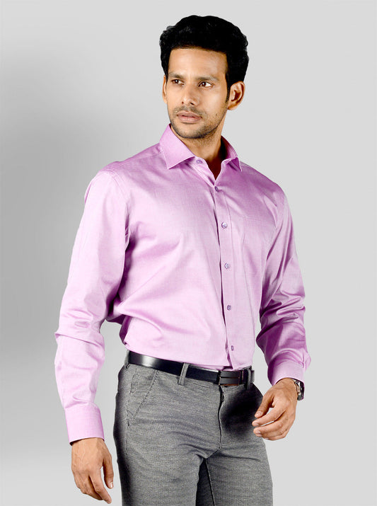 Rose Purple Solid Regular Fit Formal Shirt | JadeBlue