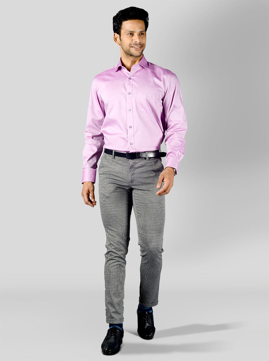 Rose Purple Solid Regular Fit Formal Shirt | JadeBlue