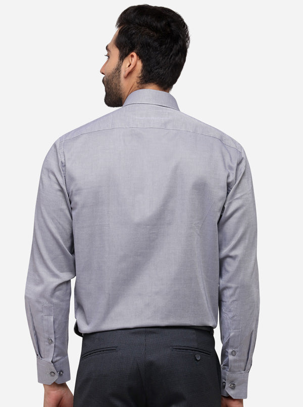 Grey Printed Regular Fit Formal Shirt | JadeBlue