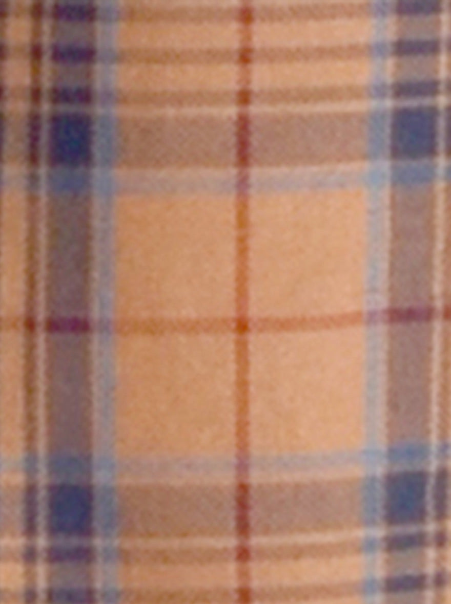 Cashew Brown & Blue Checked Slim Fit Casual Shirt | JB Sport