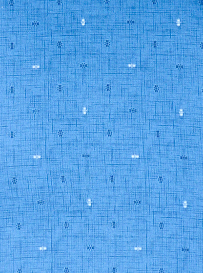 Cobalt Blue Printed Slim Fit Casual Shirt | Greenfibre