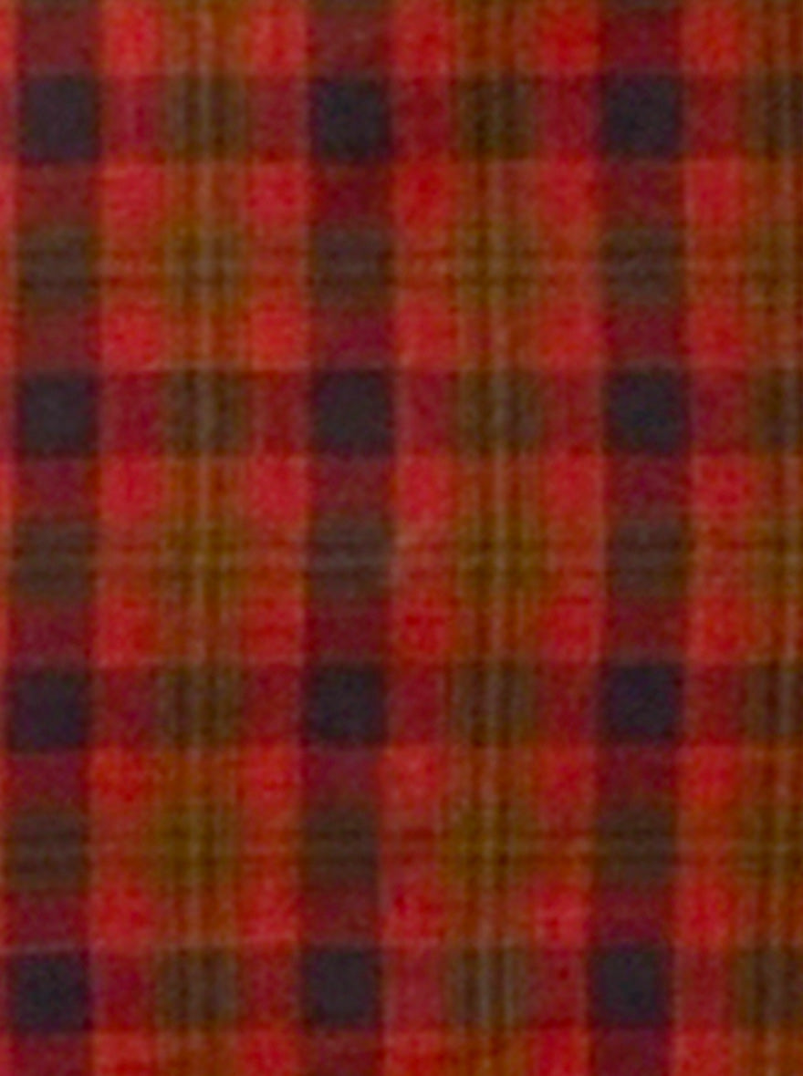 Deep Red Checked Slim Fit Casual Shirt | JB Sport