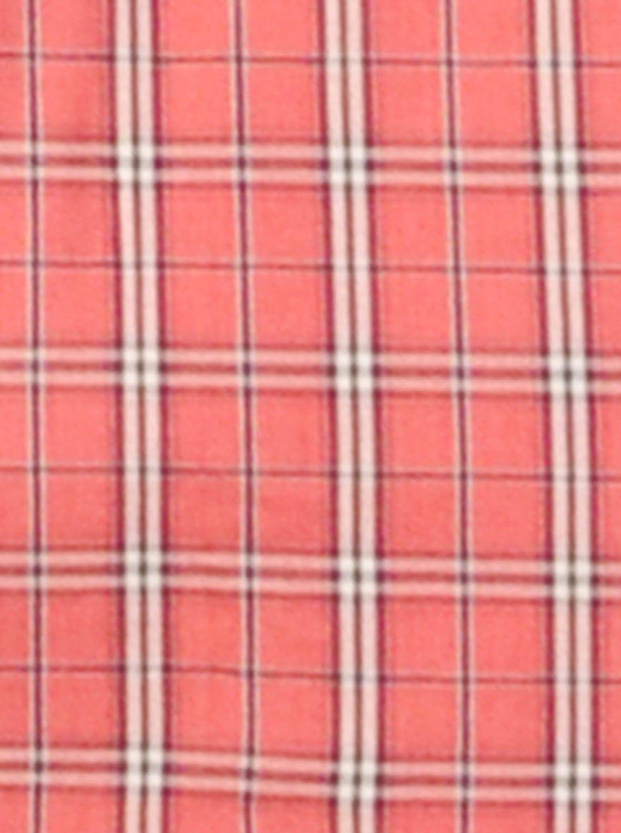 Garnet Rose Checked Smart Fit Casual Shirt | Greenfibre