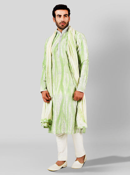 Green & Cream Kurta Set | Azania