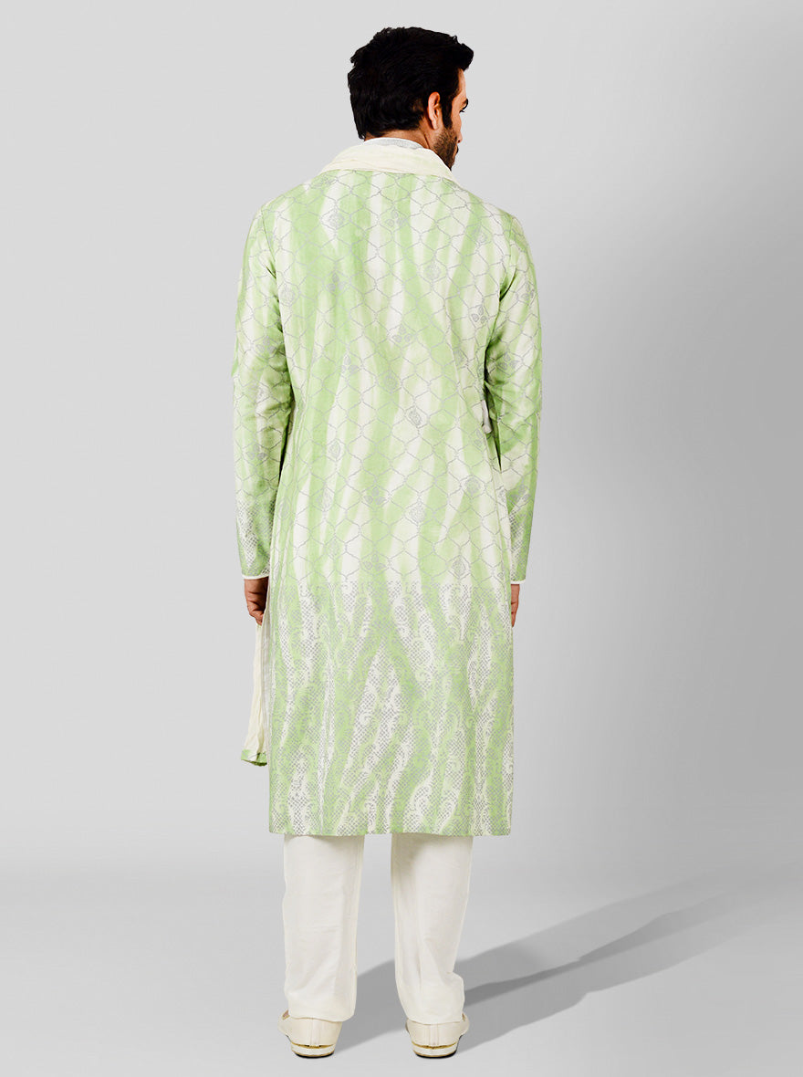 Green & Cream Kurta Set | Azania