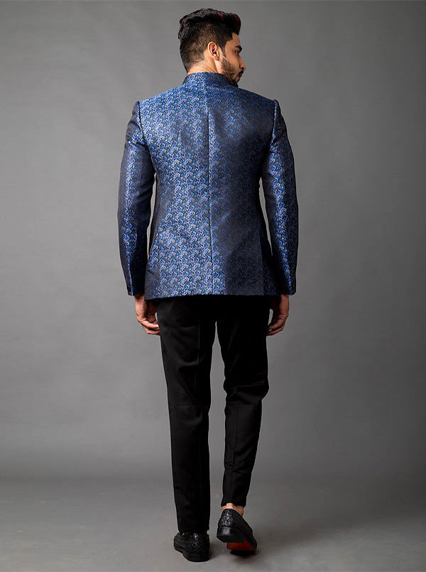 Blue & Black Jodhpuri Suit