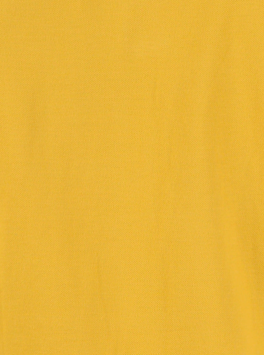 Yellow Solid Slim Fit Polo T-Shirt | JB Sport