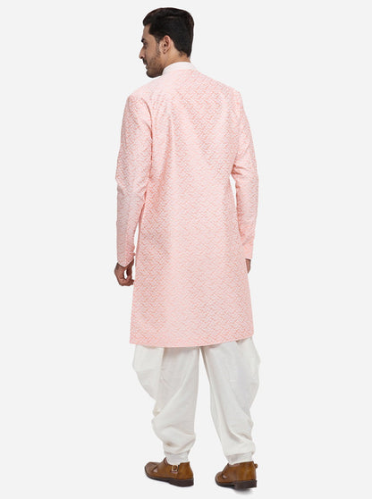 Peach & Cream Semi Indowestern | Azania