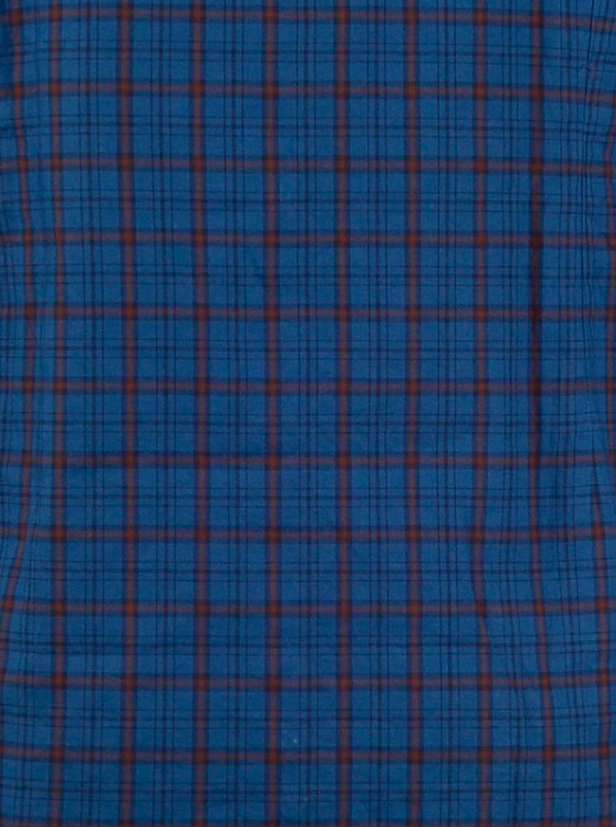 Prussian Blue Checked Slim Fit Casual Shirt | JB Sport