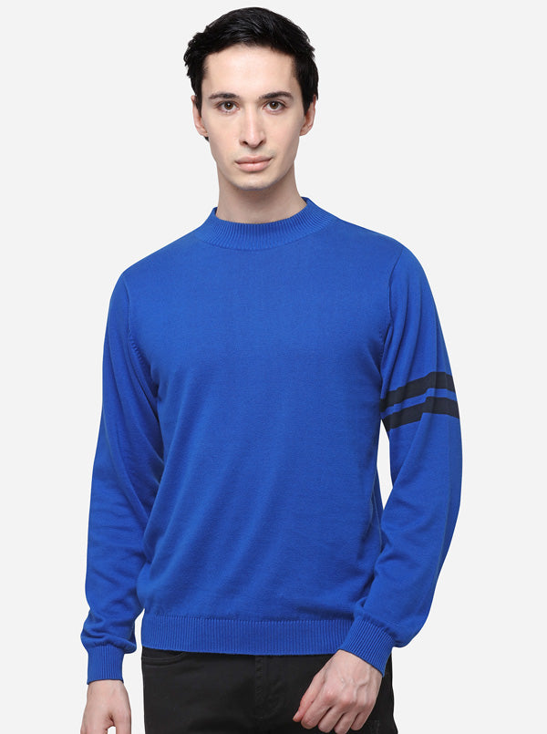 Cobalt Blue Slim Fit Solid T-Shirt | JB Sport