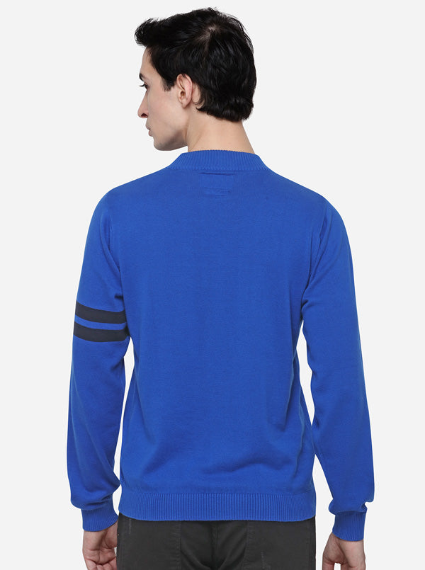 Cobalt Blue Slim Fit Solid T-Shirt | JB Sport