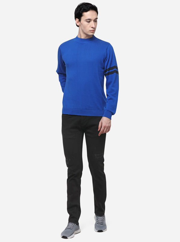 Cobalt Blue Slim Fit Solid T-Shirt | JB Sport