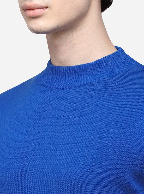 Cobalt Blue Slim Fit Solid T-Shirt | JB Sport