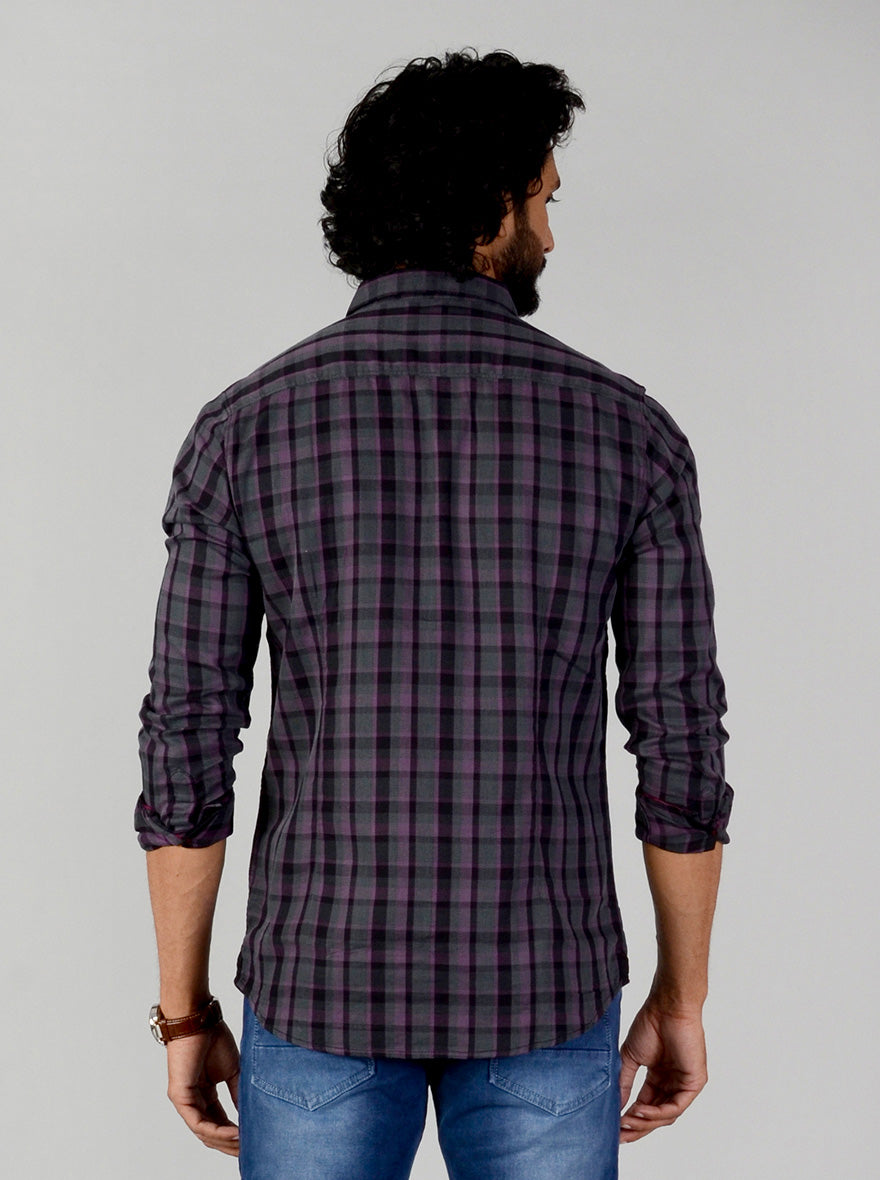 Wild Aster Checked Slim Fit Casual Shirt | JB Sport